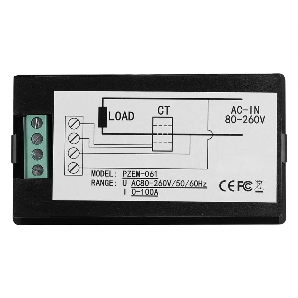 Измеритель мощности переменного тока 100 А цифровой светодиодный тестер точный