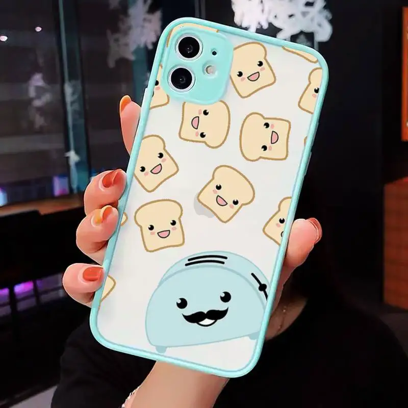 

Cartoon cute food donut Phone Case Clear Funda matte transparent For blue iPhone 7 8 x xs xr 11 12 pro plus max mini