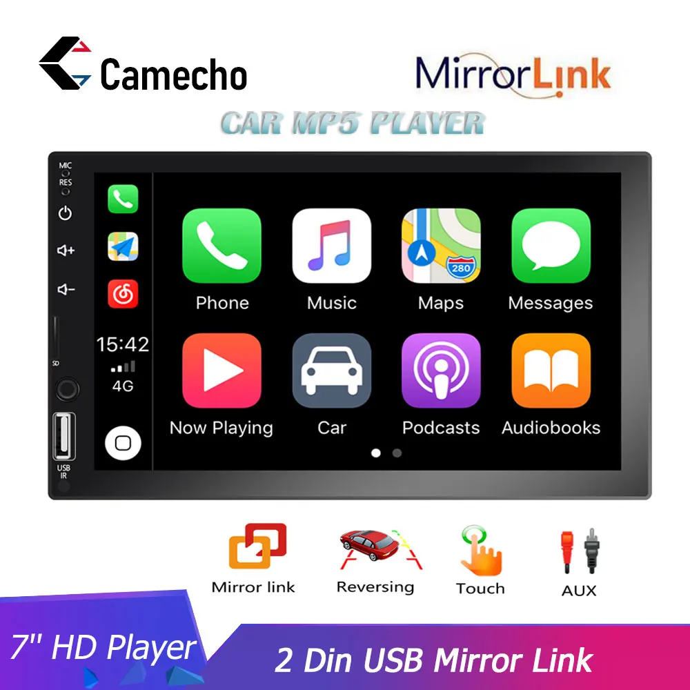 Camecho 2 Din Автомобильный мультимедийный плеер 7 &quotавтомобильный стерео радио 2din D