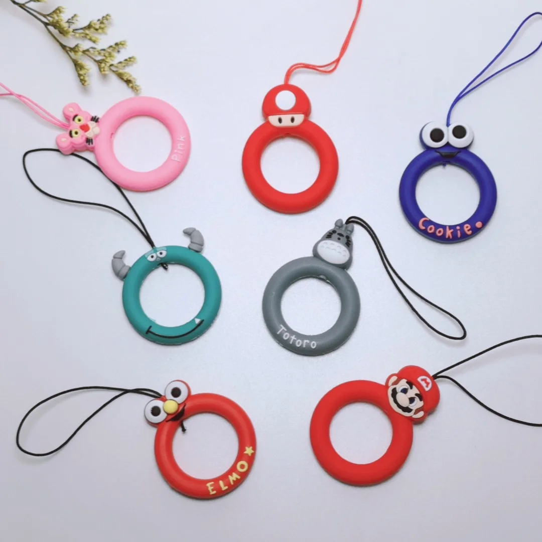 Милый мультяшный силиконовый ремешок для ключей телефонов airpods iPhone 11 брелок