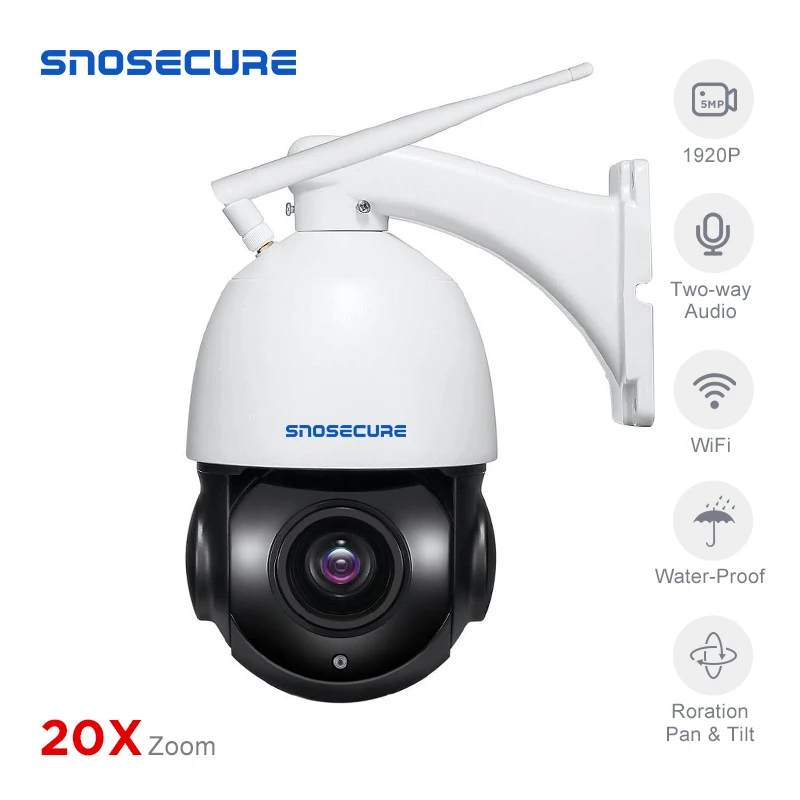 SNOSECURE MINI PTZ Dome 20X оптический зум 1080P WIFI IP камера наружная беспроводная Onvif