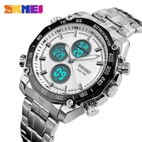 skmei business watch men fashion 30m waterproof stopwatch luxury quartz watches dual display wristwatches relogio masculino 1302