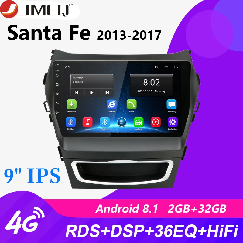 Автомагнитола 9 &quotIPS на Android 2G + 32G для Hyundai Santa Fe 3 2013 2017 RDS DSP GPS навигация головное