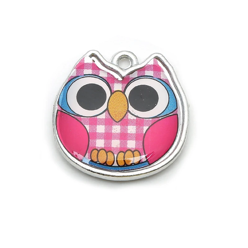 10 шт. Смешанные Подвески в виде милой совы эмалированные подвески из сплава для