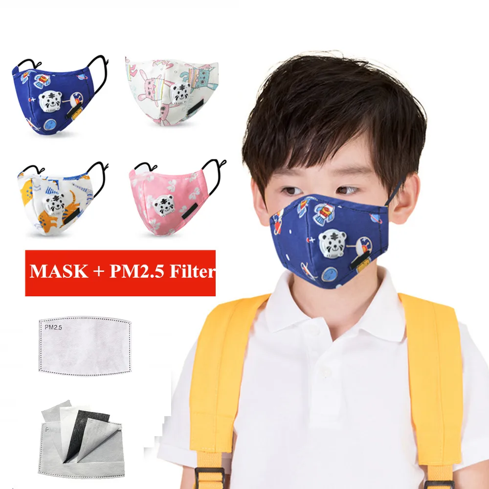Детская Хлопковая Пылезащитная маска для лица мультяшный защитный респиратор