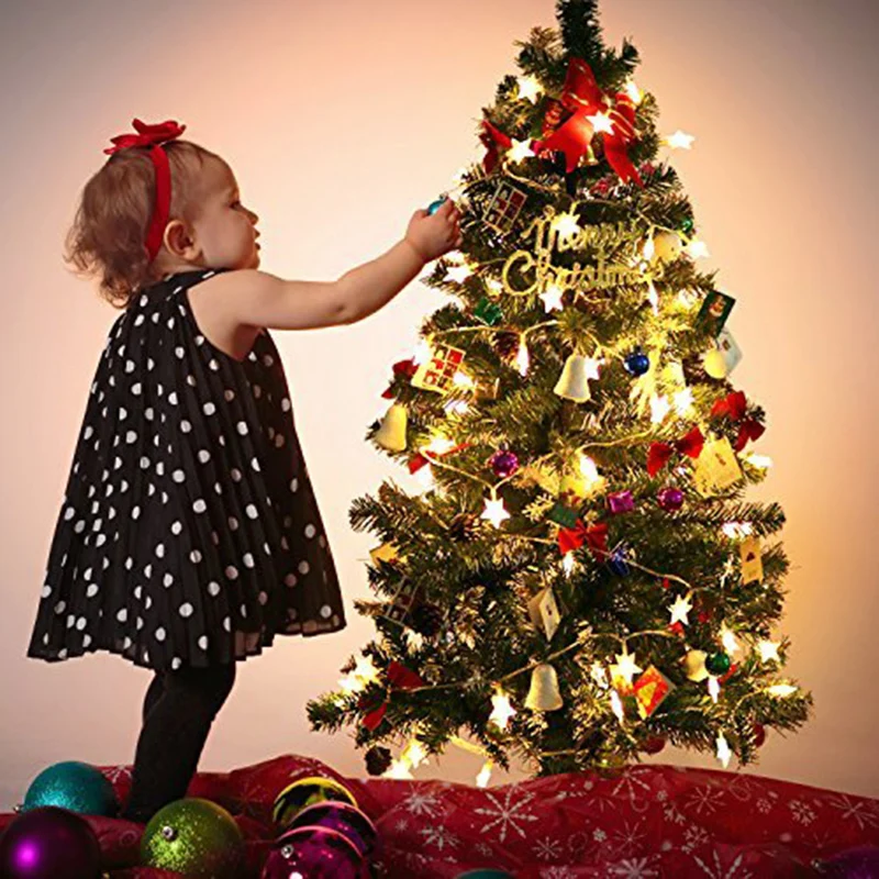 

10/20/40LEDs Star Light String Twinkle Garlands Fairy Lights Battery Powered Christmas Holiday Party Wedding Decorative Lamp