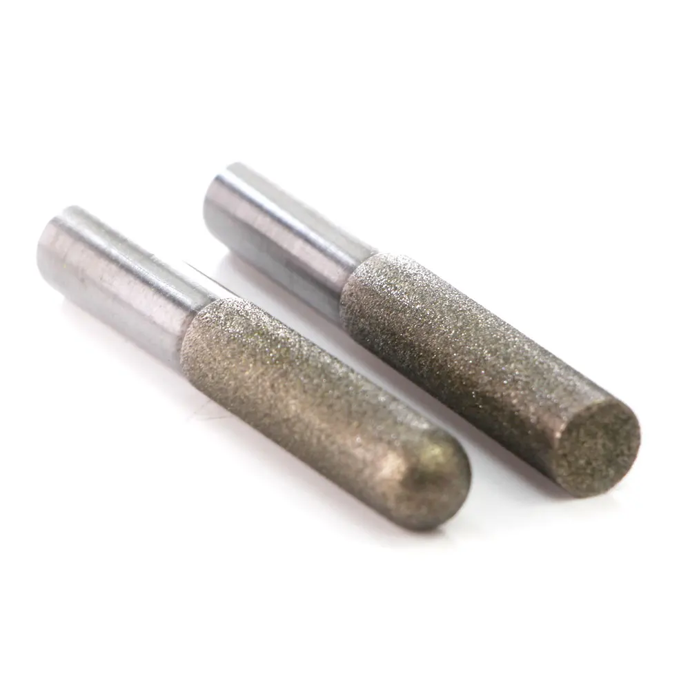 

10pcs Electroplated diamond mounted Point with round flat top L60mm/120mm