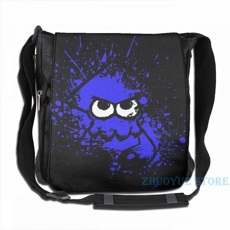 Splatoon черный кальмар с пустым глаза на синем брызги маска USB заряд рюкзак школьные