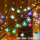 10204060100 светодиодная гирлянда со звездным шаром и снежинкой светильник рождественские гирлянды, сказосветильник свет, s-лампа для дома, свадьбы, нового года вечерние вечеринки, Декор