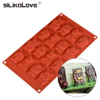 silikolove 16 cavity horse elephant lion silicone mold for cake decorating chocolate bar mold