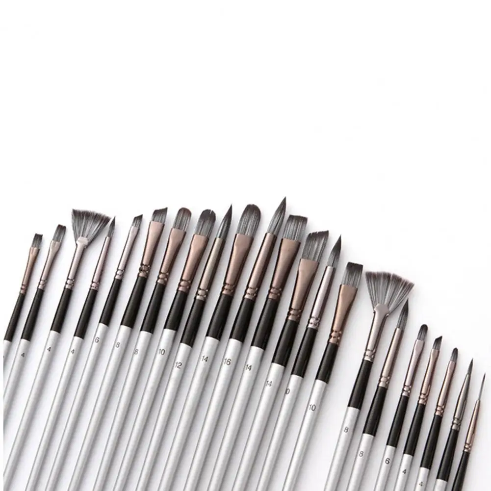 

1 Set Paint Brush Eco-friendly Lightweight Unbreakable Wood Nylon Hair Artist Painting Brushes Set for Home Household School