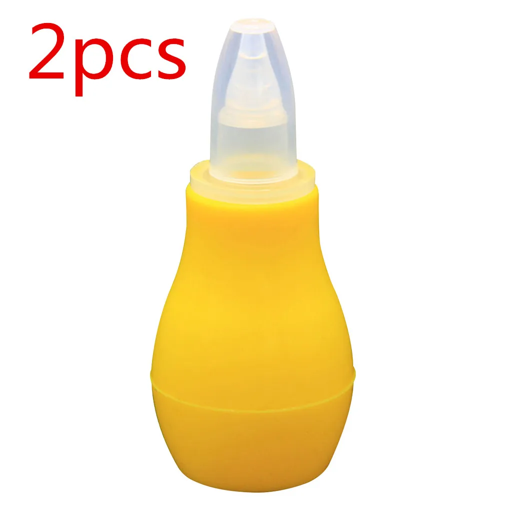 2PCS yellow 1 шт./2 шт./5 шт., силиконовый аспиратор для носа для новорожденных детей, Безопасный Очиститель носа для малышей, Вакуумный аспиратор с соплями - Цвет: 2PCS yellow