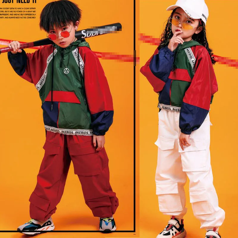 

Kid Hip Hop Clothing Outfits Jazz Dance Costume Running Jacket Coat Tops Jogger Pants for Girls Boys Ballroom Dancing Stage wear