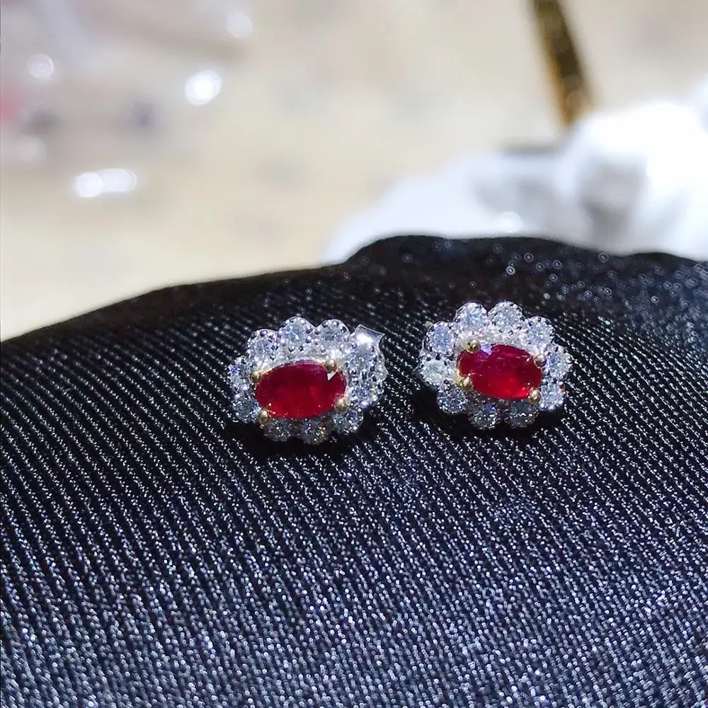 

Серьги с 202011 натуральными рубинами, серебро 925 пробы, 18 К, белое золото, розовое золото, простые серьги для создания атмосферы, женские серьги...