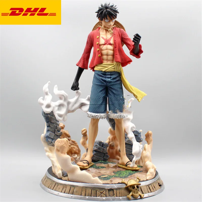 

14" One Piece Statue The Straw Hat Pirates Bust Monkey D. Luffy Full-Length Portrait LED PVC Action Figure Toy BOX 36CM X2728