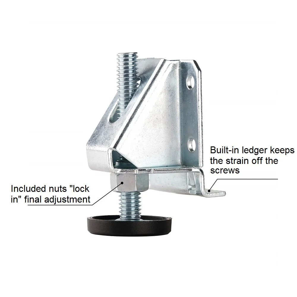 4 шт пластиковая ножка Heavy Duty углерода Сталь Выравнивающая Опора регулятор