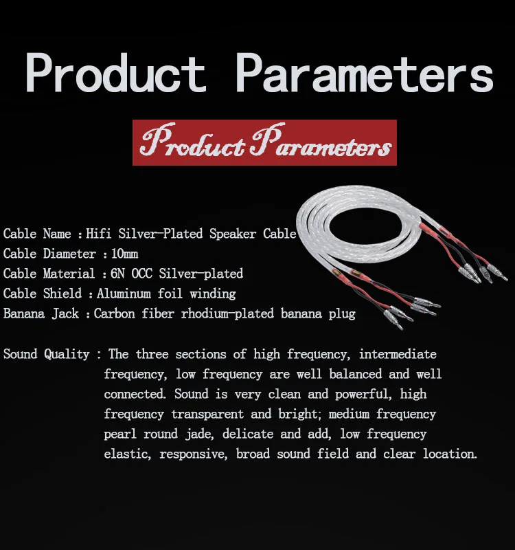 Одна пара кабель динамика ATAUDIO HIFI с посеребренным покрытием Hi end 6N OCC провод для Fi