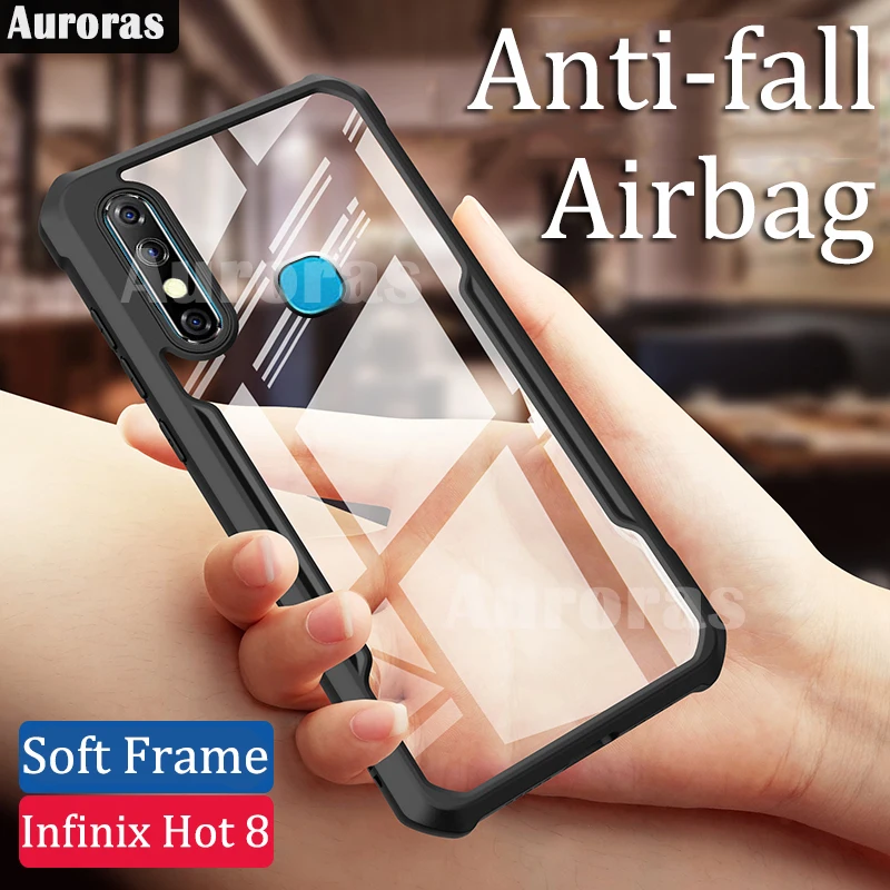 Auroras для Infinix Hot 8 чехол официальный противоударный прозрачный с мягкой рамкой чехол для infinix hot8 анти-осень чехол с "воздушной подушкой"