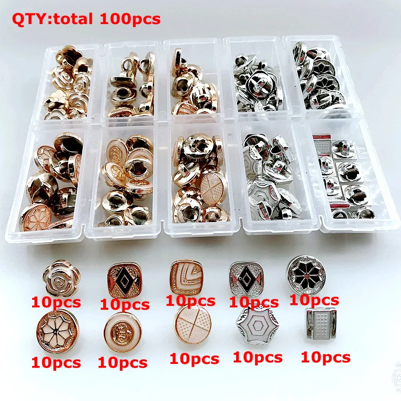 HL 10 видов стилей команда 1 коробка 100 шт 9 мм-12 мм капельные масляные пуговки с