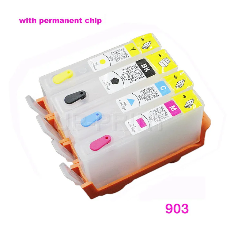 Новые 2 комплекта заправляемых картриджей с чипом для HP 903 Замена Officejet Pro 6960 6950 6970 |
