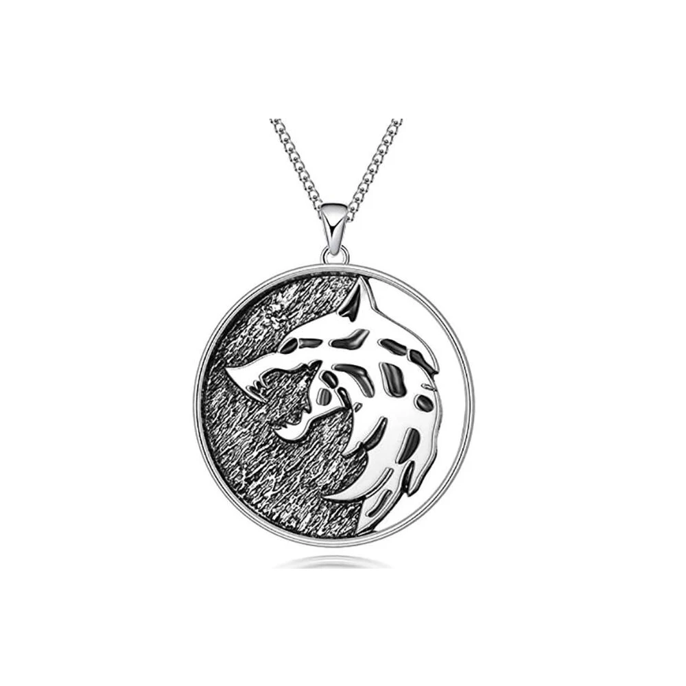 

Punk Gothic Style Medallion Wolf Necklace Chain Metal Slavic Viking Jewelry Punk Animal Pendant Neclace Men Women Gift