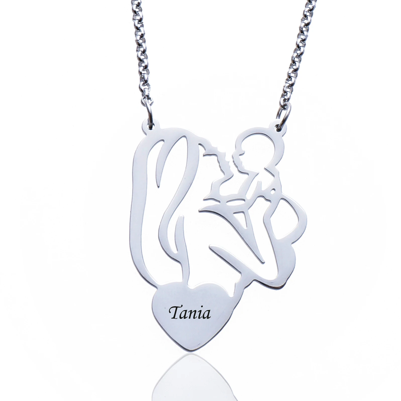 

Customized Name Baby Mom Stainless Steel Necklaces Statement My Child Fashion jewelry For Her Children Or Mothers Day Gift