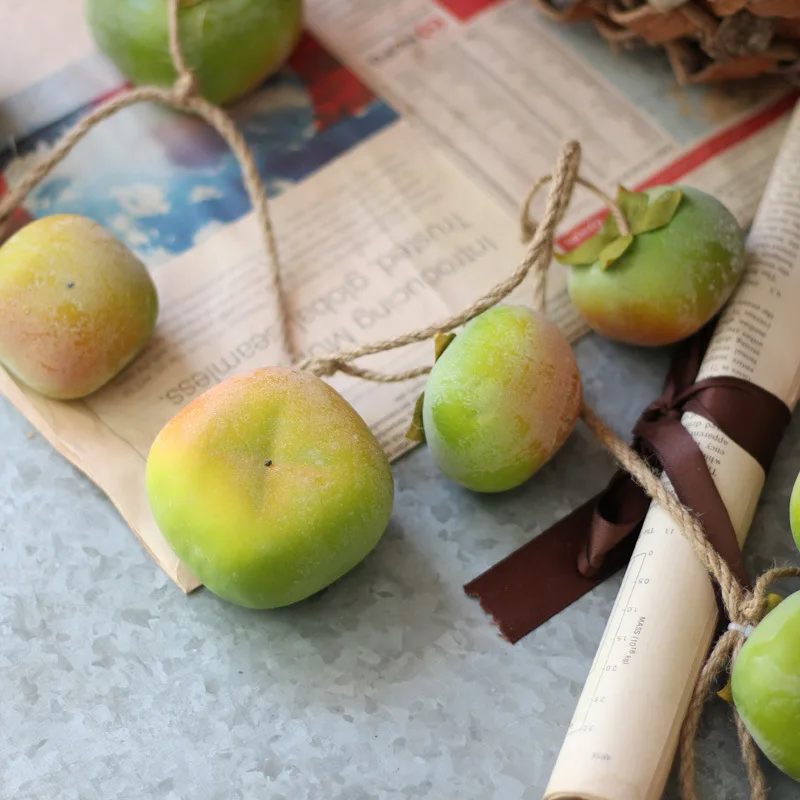 

Artificial Fake Flower Hanging Persimmon Fruit Set Vine Rattan Decoration Plant Wedding Home for Garden