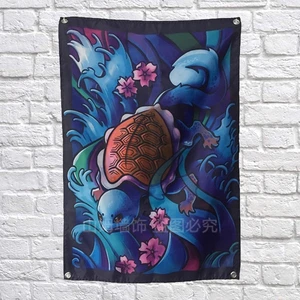 Tortoise Japanese Ukiyo-E Tattoos Poster Scrolls Draperies Curtains Hanging Flags Tattoo Shop Decor 