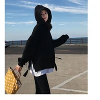 pullover new hoodie loose female personality fake two piece casual jacket tide ins spring and autumn