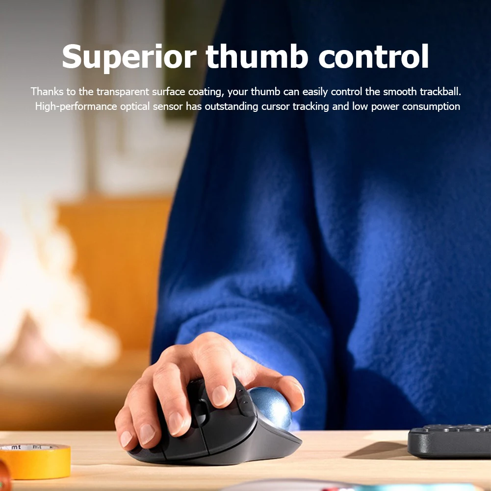 Logitech M575 Wireless Trackball Mouse Drawing Mouse Support Office Test with USB Receiver 1000dpi For Desktop/ Laptop PC