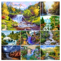 5d diy diamond painting waterfall landscape cross stitch kits full drill embroidery mosaic art picture of rhinestones home decor
