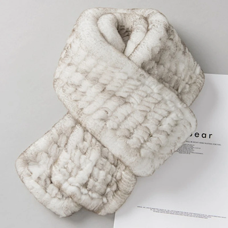 2020 Новый настоящий мех кролика женские зимние шарфы Толстая теплая шаль из