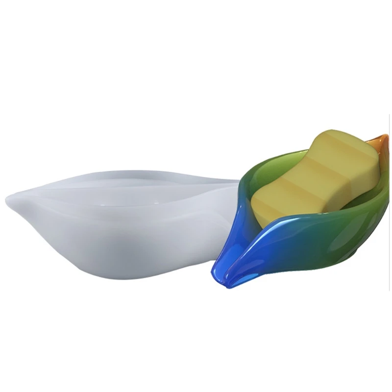 

Draining Leaf Soap Storage Box Mold with Mouth Jewelry Tray Mold Accessory Storage Container Home Decorations Making wholesales
