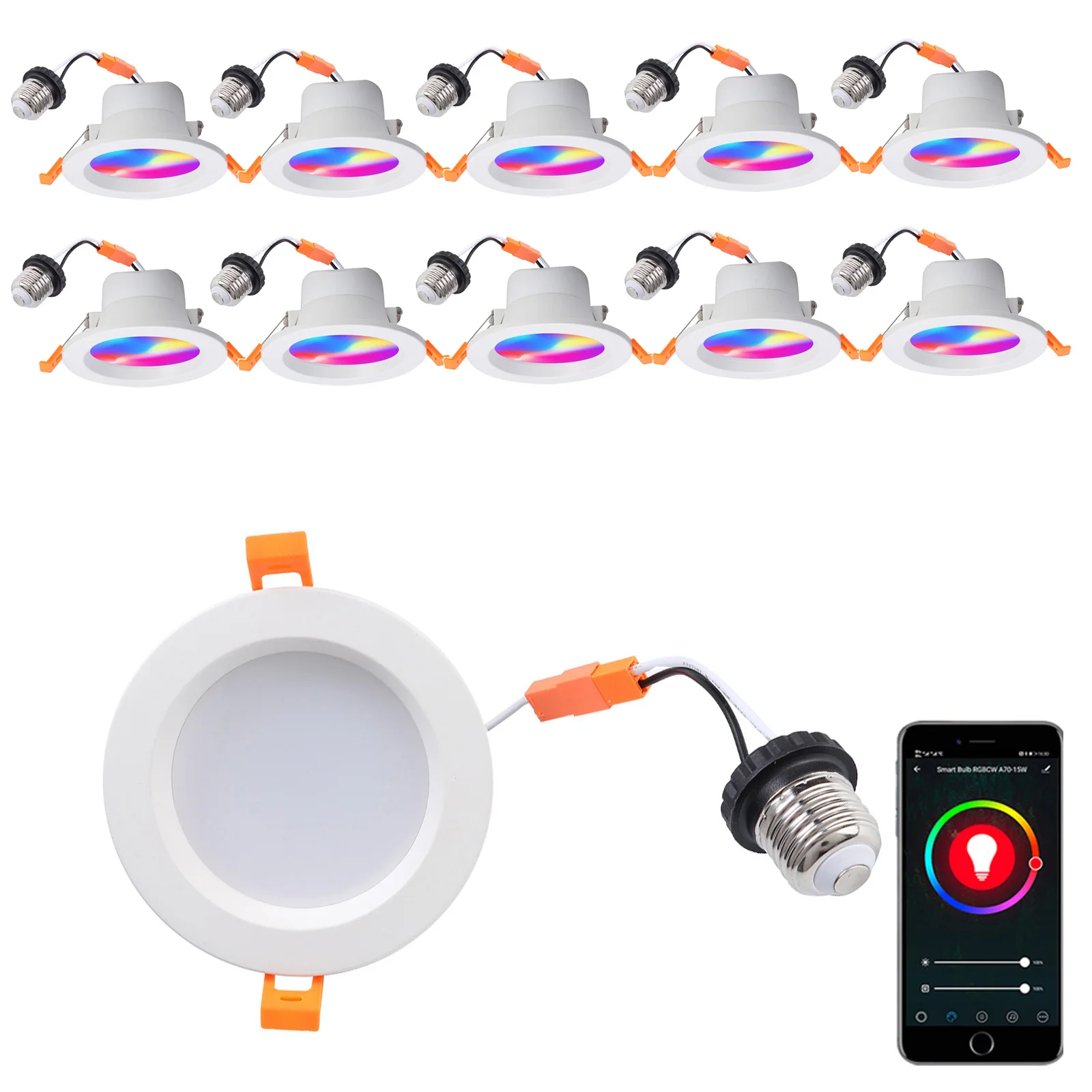 

10 Pcs Lot Dimmable Waterproof LED Down Lights 10W Downlight Outdoor Leds Ceiling Lamp For Bathroom Work With Alexa/Google Home