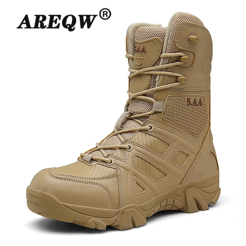 2020 Мужская Высококачественная брендовая кожаная обувь в стиле милитари спецназ