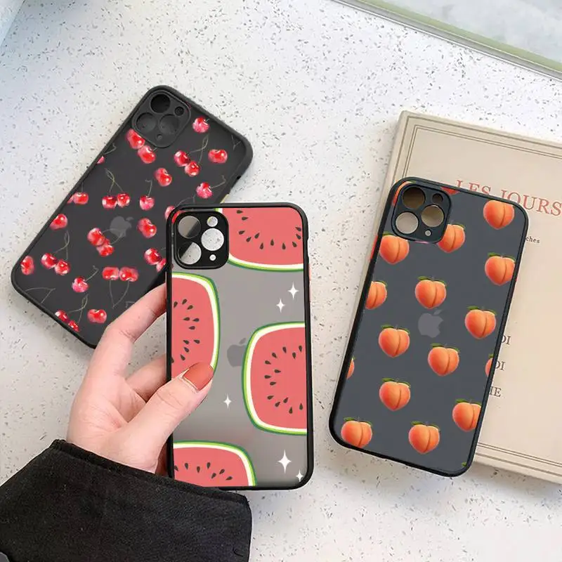 

Summer Fruit Watermelon Lemon Phone Case For iphone 12 11 7 8 plus mini x xs xr pro max matte transparent cover