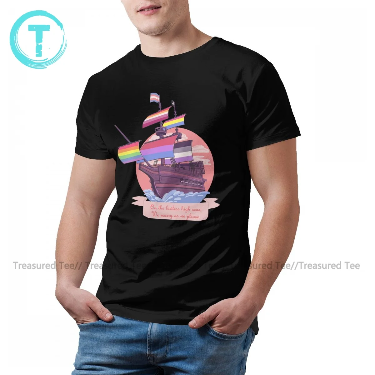 

Gay Pride T-Shirt Basic Fun 100 Cotton T Shirt Print Short Sleeves Tee Shirt Man 3XL