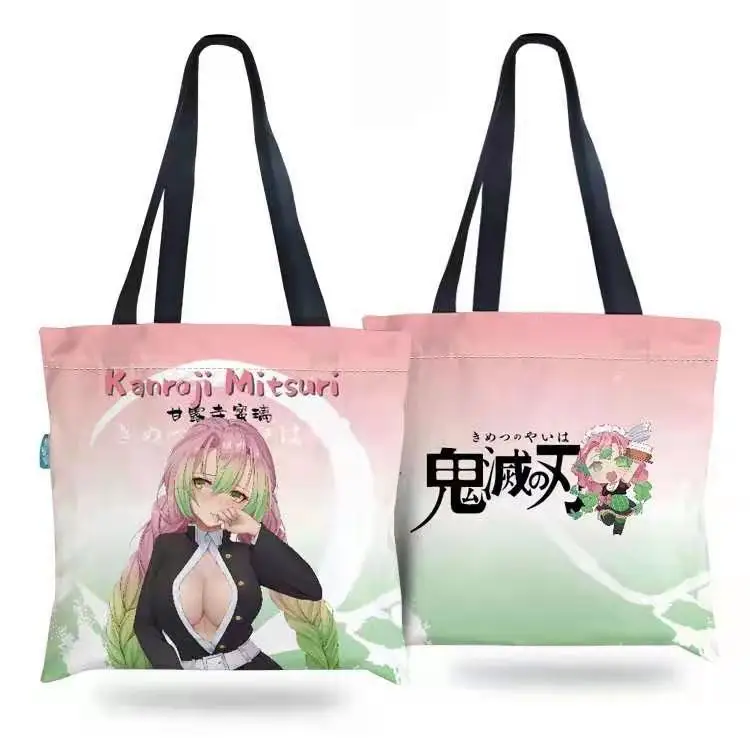

Demon Slayer Anime Printing Canvas Tote Bags for Women Shopping Bag 2021 New Harajuku Casual Vintage Fun Goth Dark Shoulder Bag