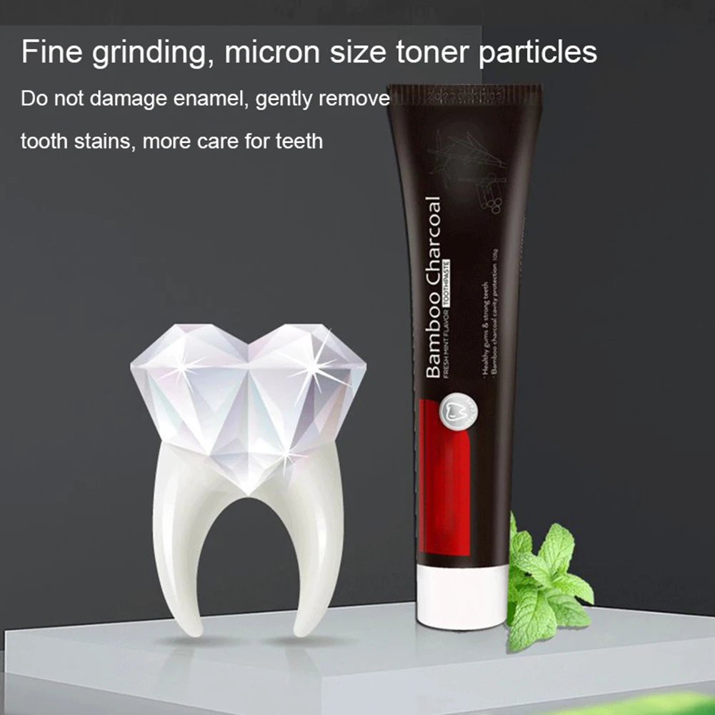 

Tooth Whitening Bamboo Charcoal Toothpaste Black Activated Carbon Paste Anti-Sensitive Oral Hygiene Yellow Stains Remove 105g