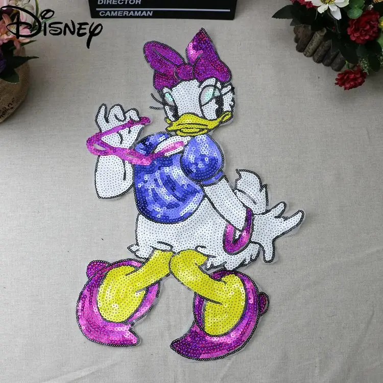 Disney Cute Cartoon Donald Duck Sequin Patch Sticker Simple Sequin Clothing Accessories Patching Cloth Sticker