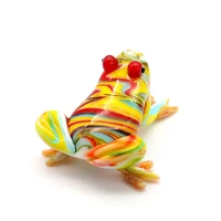 colorful cute glass frog figurines handmade animals collectible gifts for kids home decor murano style small sculpture ornaments