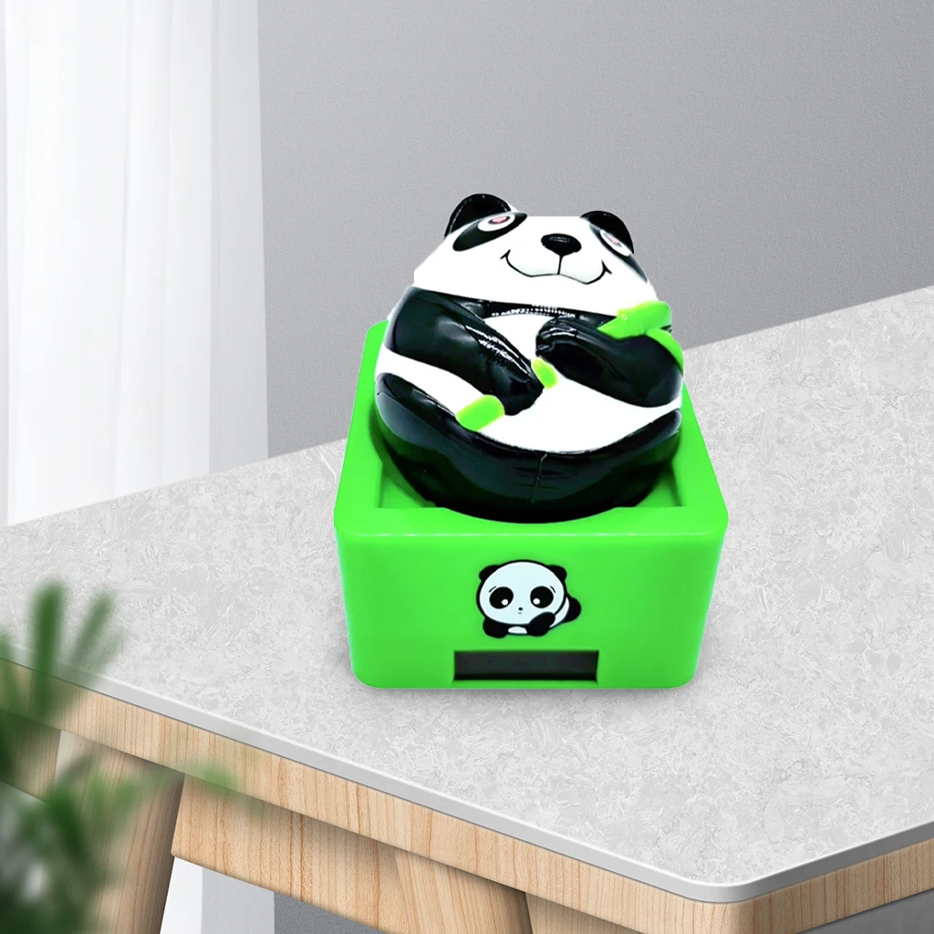 

Solar Powered Animals Panda Nodding Head Toy Ornaments Car Toy Decor Car