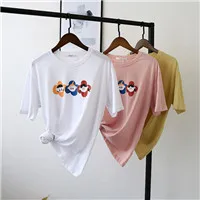 Harajuku, женская футболка, винтажная, абстрактная живопись, тонкая, круглый вырез, футболка, Топы, Ретро стиль, свободная, повседневная, уличная, футболка, Femme