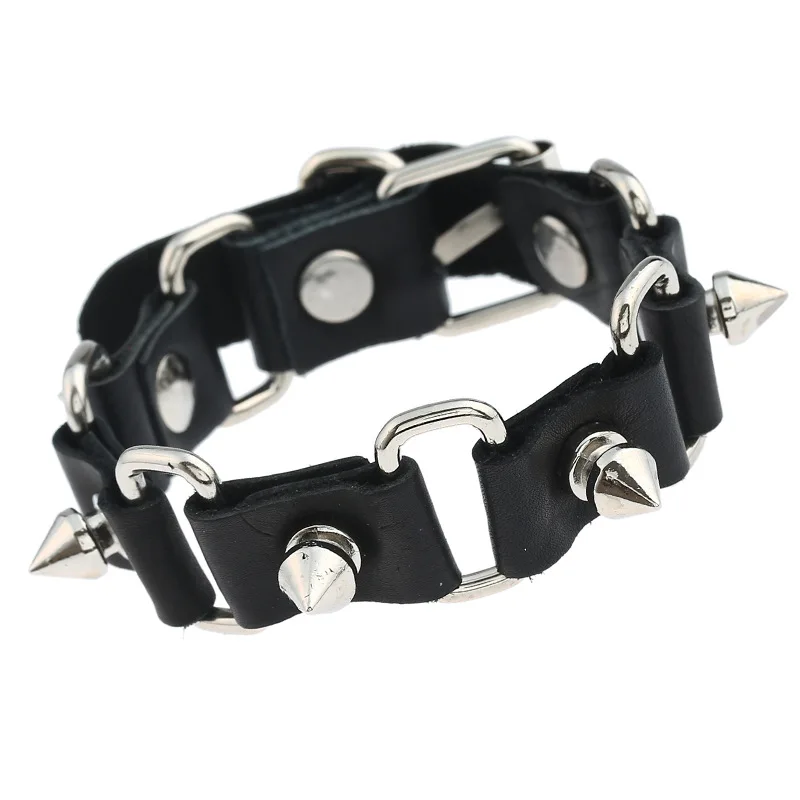 

Best-Selling Jewelry New Style Cowhide Punk Bracelet Men's Personalized Motorcycle Leather Hands Circle Gift Popular Accessories