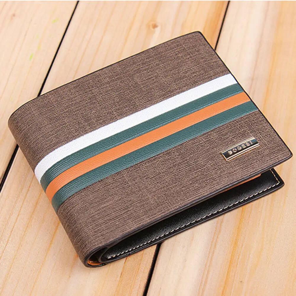 Мужской Двойной кошелек из искусственной кожи для монет держатель карт короткий