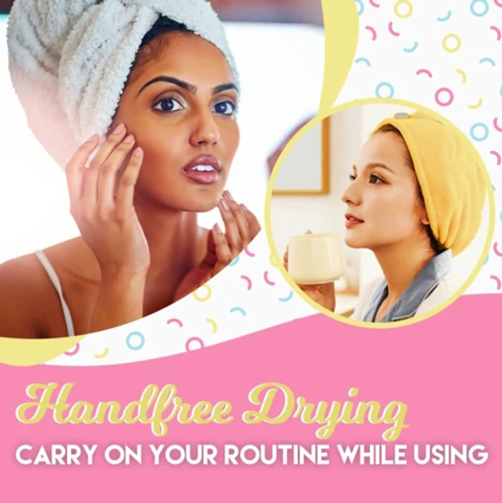 

1PC Super Quick Dry Hair Towel Cover Bathroom Magic Instant Dry Hat Reusable Water-Absorbent Elastic Machine Washable Headband