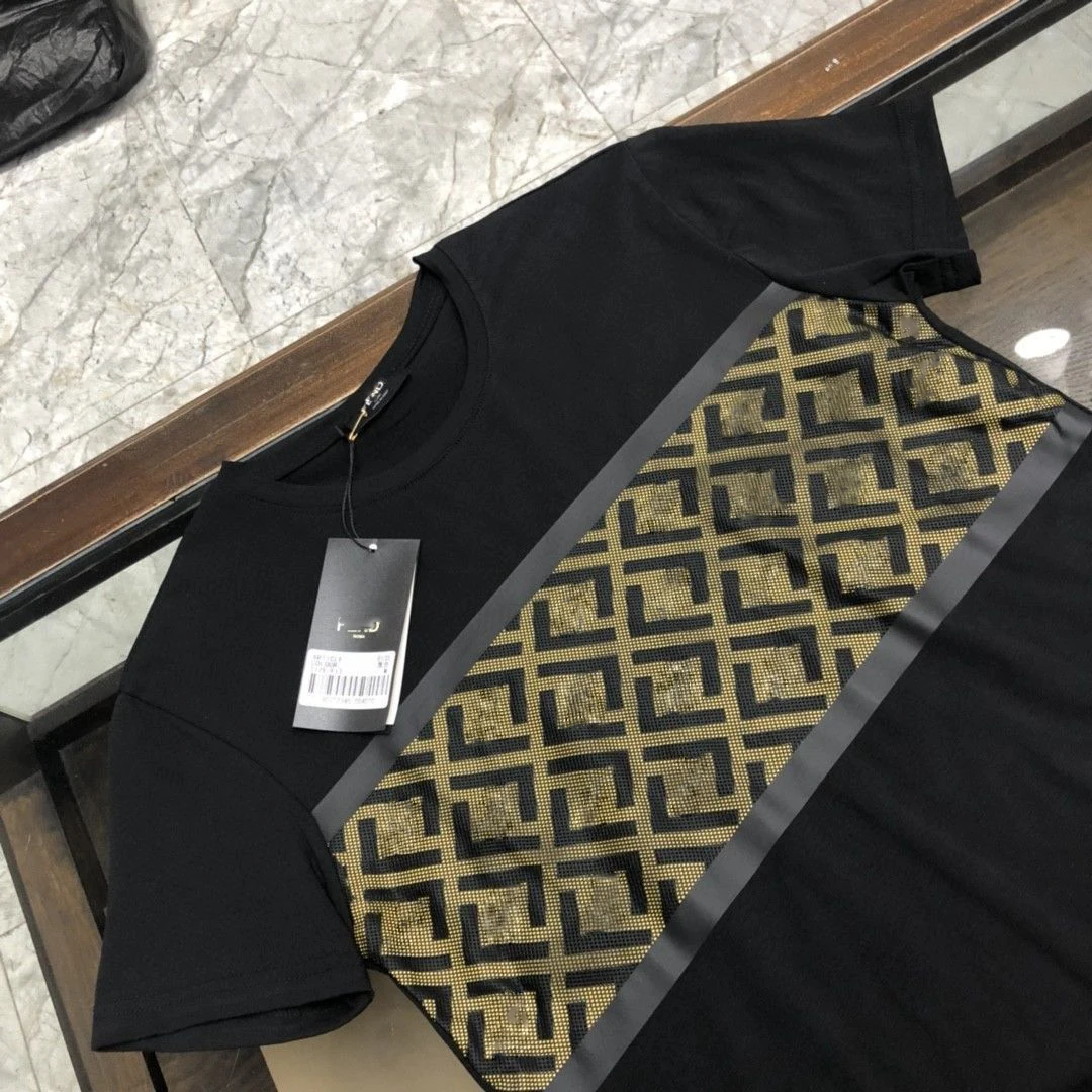 

2021 New Summer Men's Short Sleeve T-shirt Trend Letter Stitching Casual Half Sleeve Shirt Men