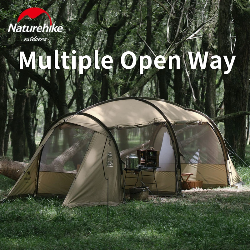 Туннельная палатка Naturehike Овен большая ветрозащитная туристическая с юбкой для