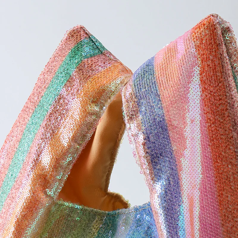 Роскошные сумки с разноцветными радужными блестками женская сумка вечерние