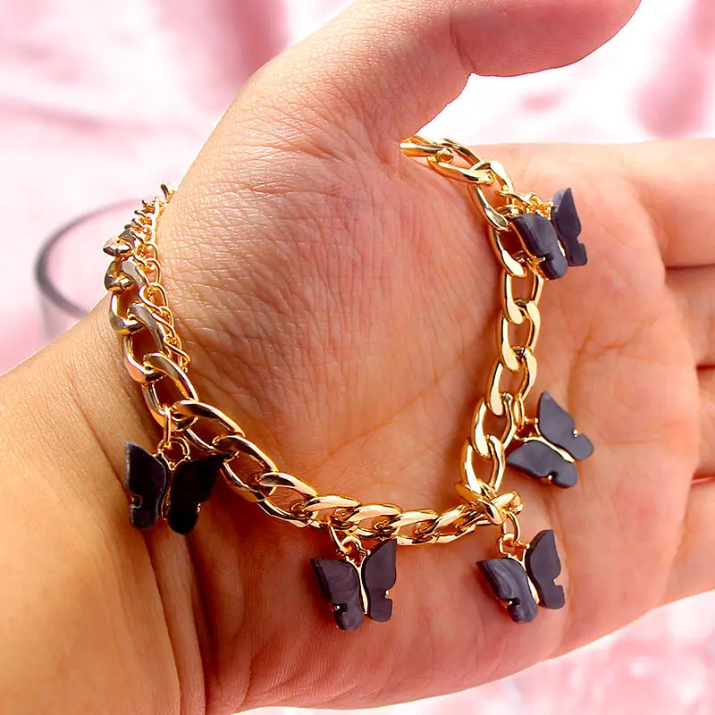 JJFOUCS 2020 модный новый золотой серебряный цвет 16 браслеты с бабочками милый